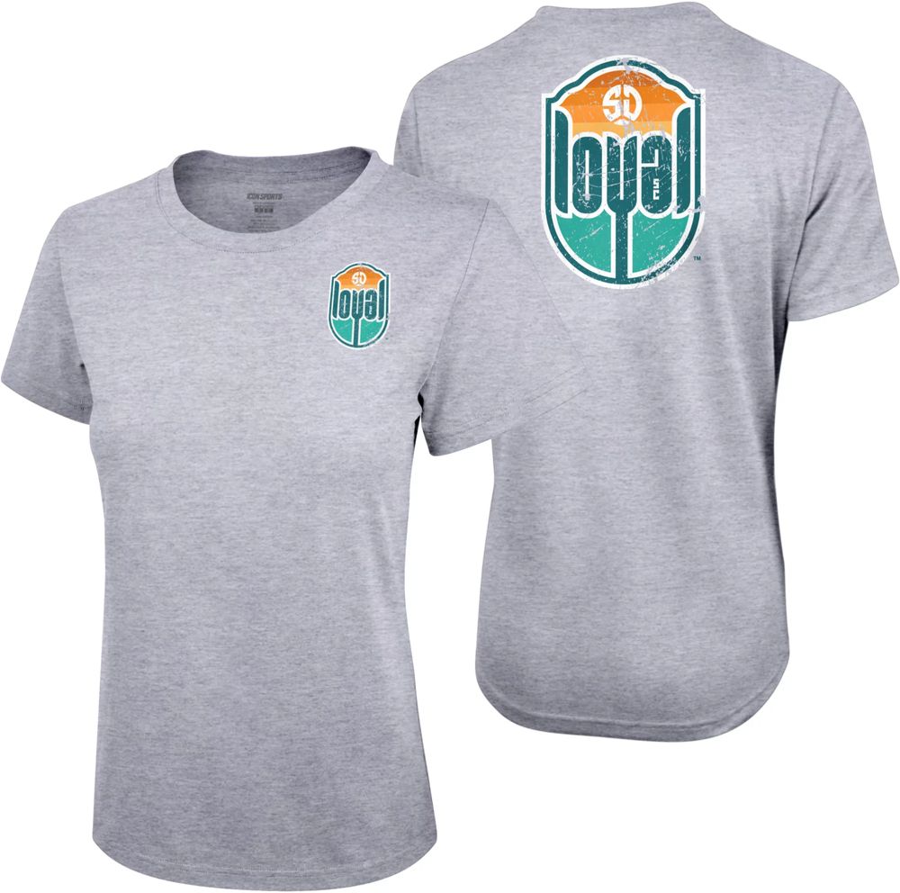 Dick's Sporting Goods Icon Sports Group Women's San Diego Loyal SC 2 Logo  Grey T-Shirt