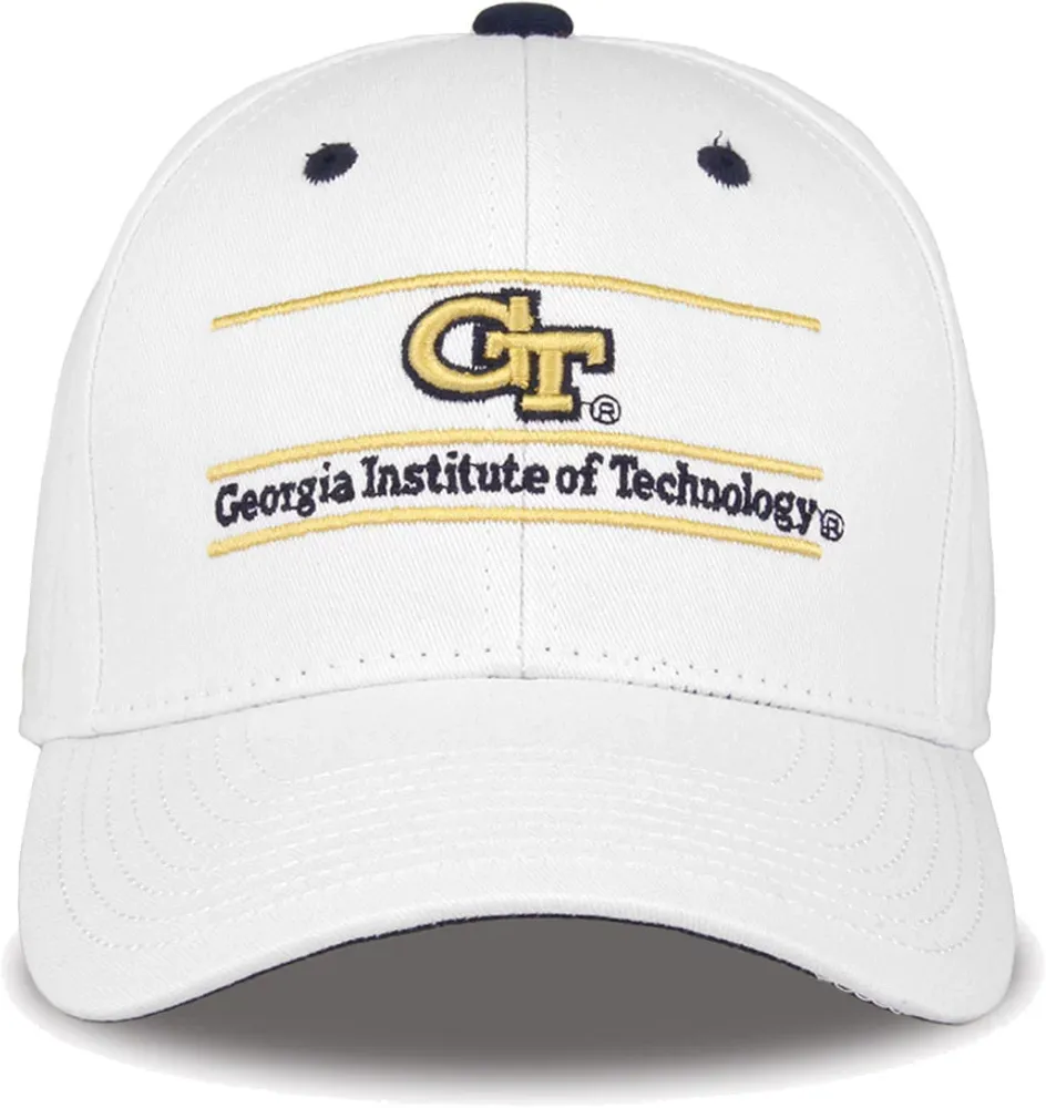 The Game Men's Georgia Tech Yellow Jackets White Bar Adjustable Hat