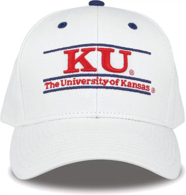 The Game Men's Kansas Jayhawks White Bar Adjustable Hat