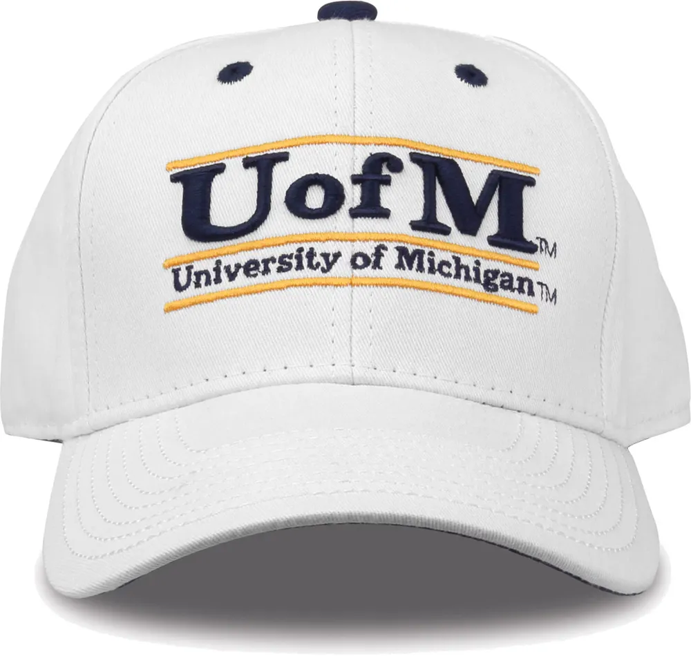 The Game Men's Michigan Wolverines White Bar Adjustable Hat