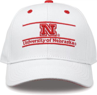 The Game Men's Nebraska Cornhuskers White Bar Adjustable Hat