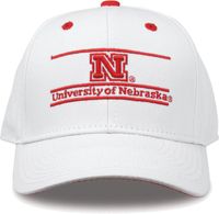 The Game Men's Nebraska Cornhuskers White Bar Adjustable Hat