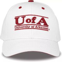 The Game Men's Arkansas Razorbacks White Bar Adjustable Hat