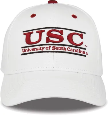 The Game Men's South Carolina Gamecocks White Bar Adjustable Hat