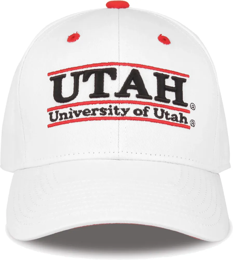 The Game Men's Utah Utes White Bar Adjustable Hat