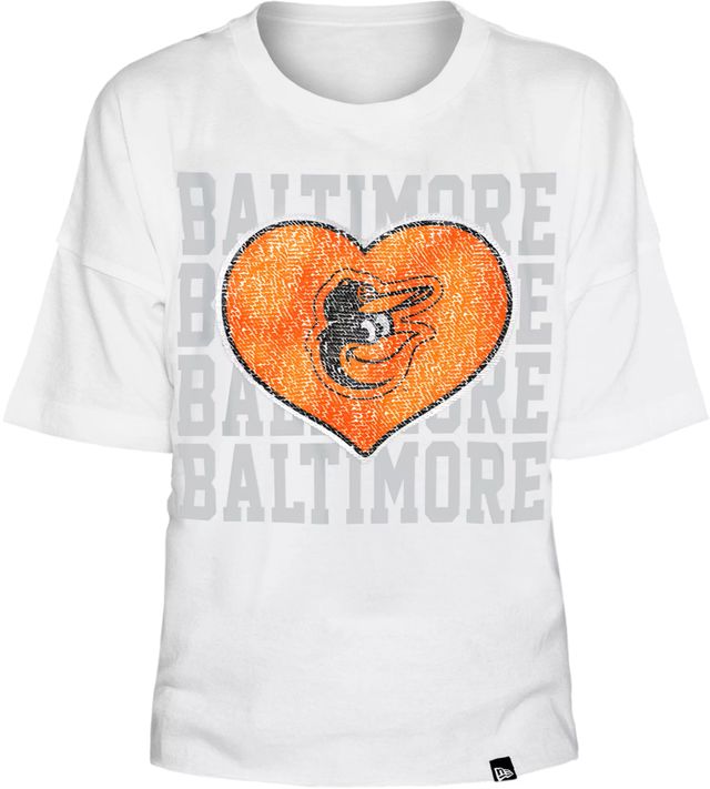 New Era Apparel Girls' Baltimore Ravens Heart White T-Shirt