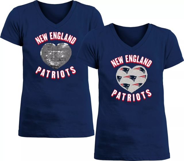 New Era Apparel Girls' New England Patriots Space Dye Blue Long Sleeve  T-Shirt