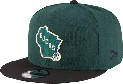 New Era Men's Milwaukee Bucks Green 9Fifty Adjustable Hat