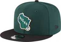 New Era Men's Milwaukee Bucks Green 9Fifty Adjustable Hat