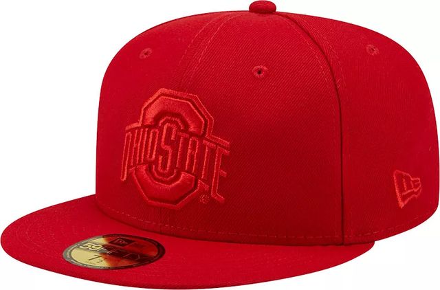 Men's New Era Gray/Scarlet Ohio State Buckeyes Basic Low Profile 59FIFTY  Fitted Hat