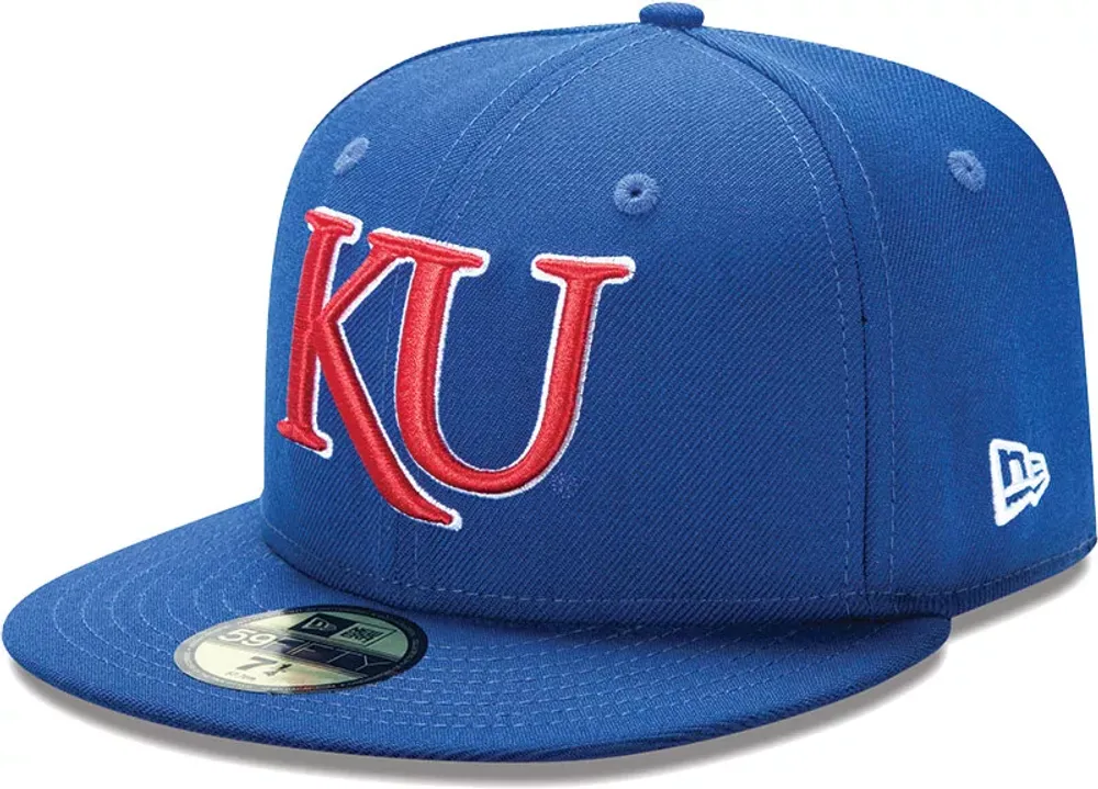 New Era Men's Kansas Jayhawks Blue 59Fifty Fitted Hat