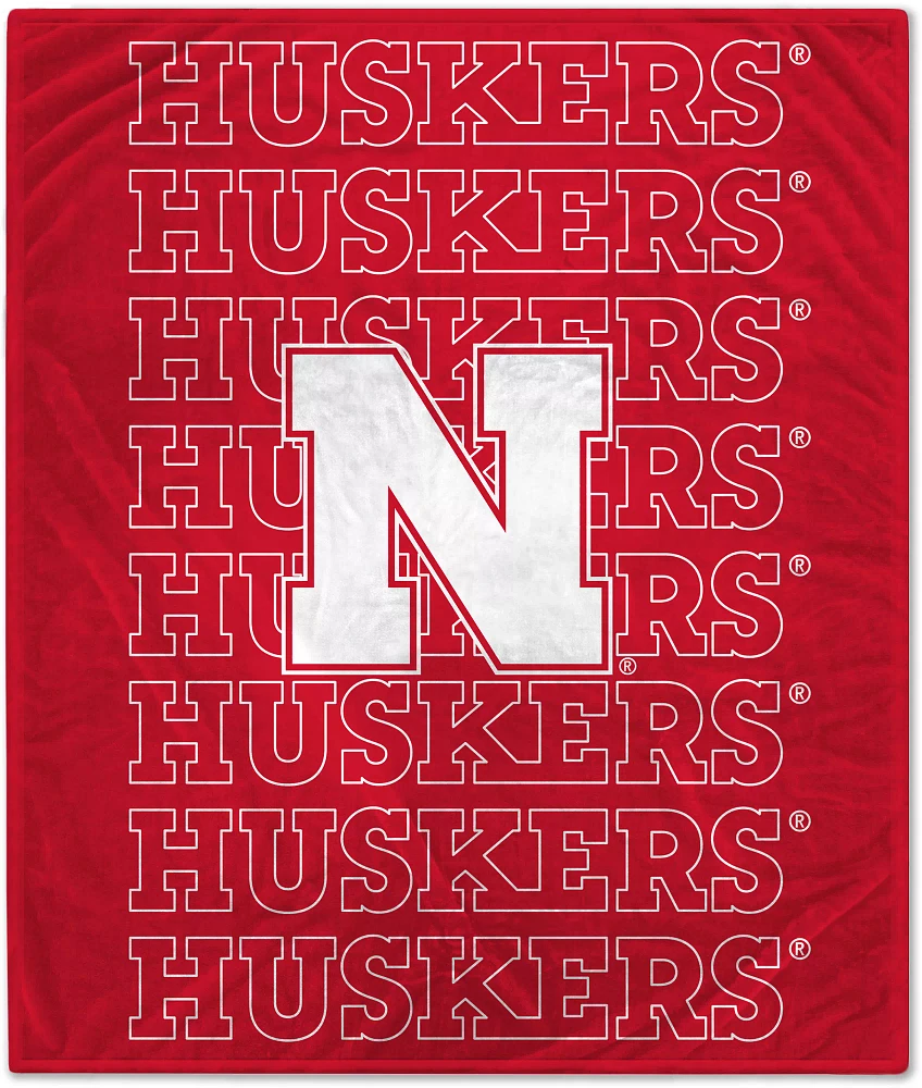 Pegasus Sports Nebraska Cornhuskers 60'' x 70'' Echo Wordmark Blanket