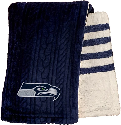 Pegasus Sports Seattle Seahawks 60'' x 70'' Embossed Sherpa Stripe Throw Blanket