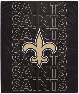 Pegasus Sports New Orleans Saints 60'' x 70'' Echo Wordmark Blanket