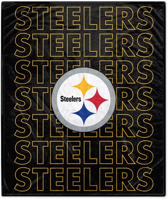 Pegasus Sports Pittsburgh Steelers 60'' x 70'' Echo Wordmark Blanket