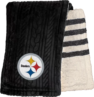 Pegasus Sports Pittsburgh Steelers 60'' x 70'' Embossed Sherpa Stripe Throw Blanket