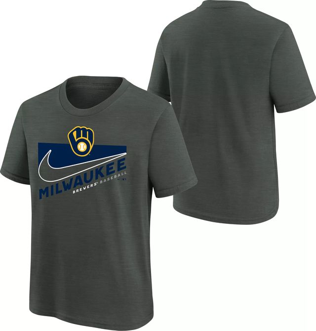 Men's Nike Christian Yelich Gray Milwaukee Brewers Road Authentic Player  Logo Jersey