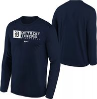 Nike Detroit Tigers Navy Team Logo Long Sleeve T-Shirt