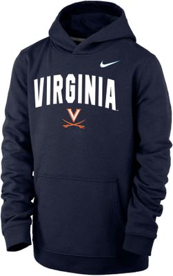 Nike Youth Virginia Cavaliers Blue Club Fleece Wordmark Pullover Hoodie