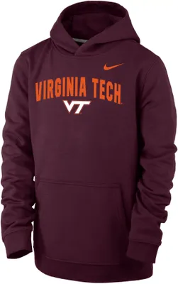 Nike Youth Virginia Tech Hokies Maroon Club Fleece Wordmark Pullover Hoodie