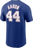 Nike Men's Atlanta Braves Hank Aaron #44 Blue T-Shirt