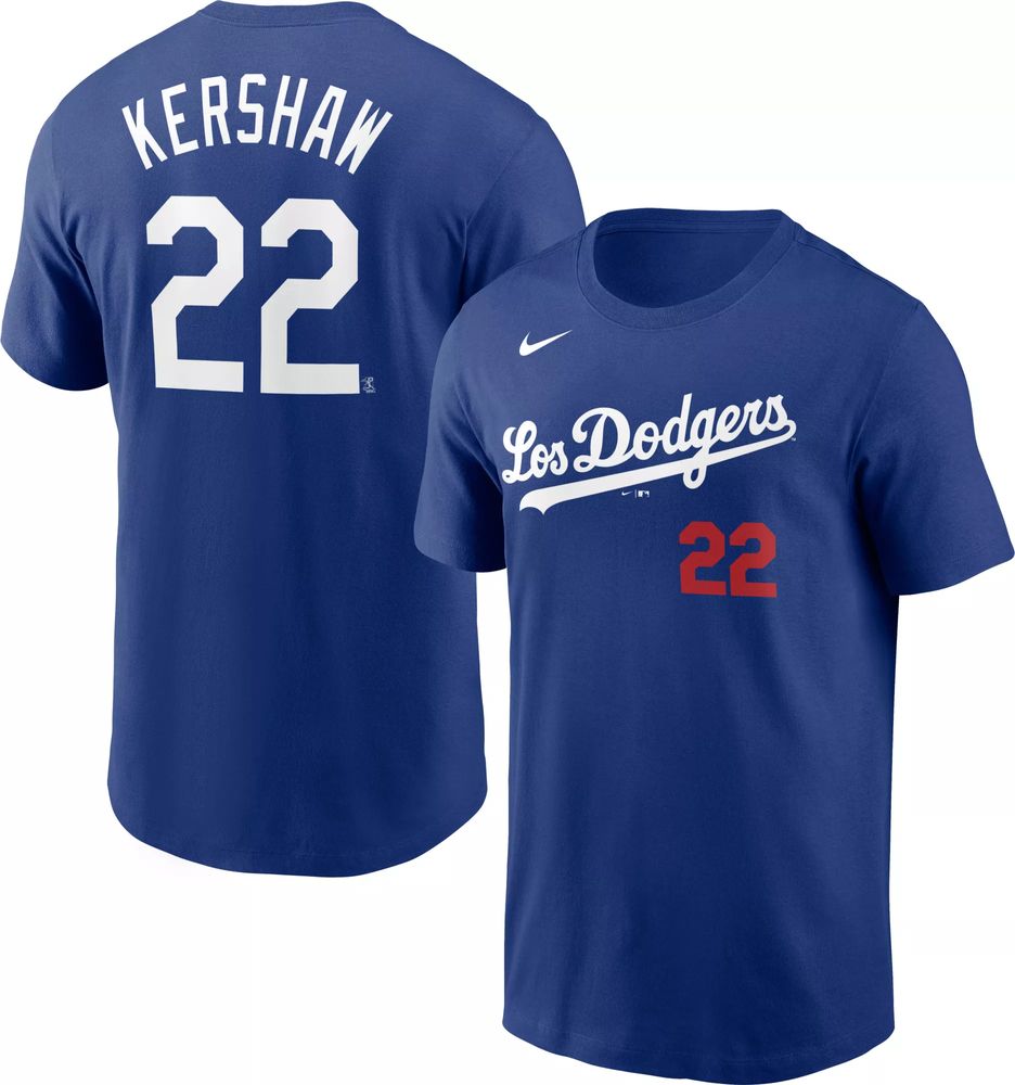 Dick's Sporting Goods Nike Men's Los Angeles Dodgers Clayton Kershaw #22  Royal T-Shirt