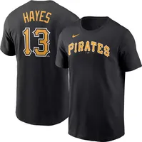 Nike Men's Pittsburgh Pirates Ke'Bryan Hayes #13 Black T-Shirt