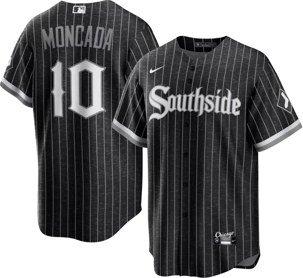 Nike Men's Chicago White Sox Yoán Moncada #10 Black 2021 City Connect Cool Base Jersey