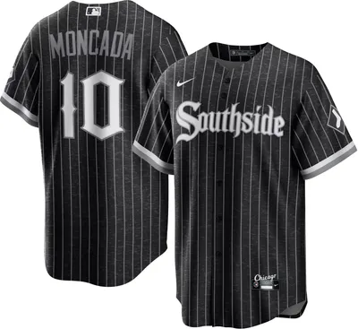 Nike Men's Chicago White Sox Yoán Moncada #10 Black 2021 City Connect Cool Base Jersey