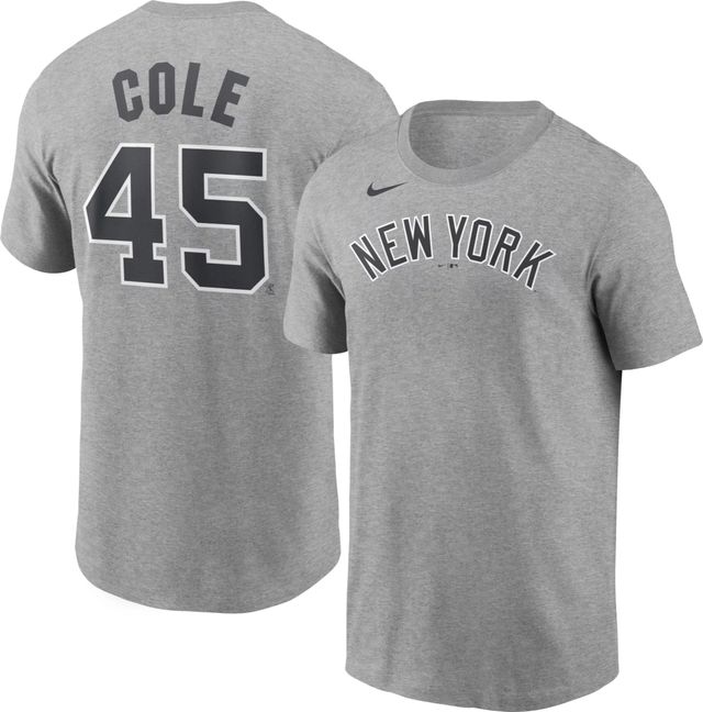 Dick's Sporting Goods Nike Men's New York Yankees Gerrit Cole #45 Gray T- Shirt