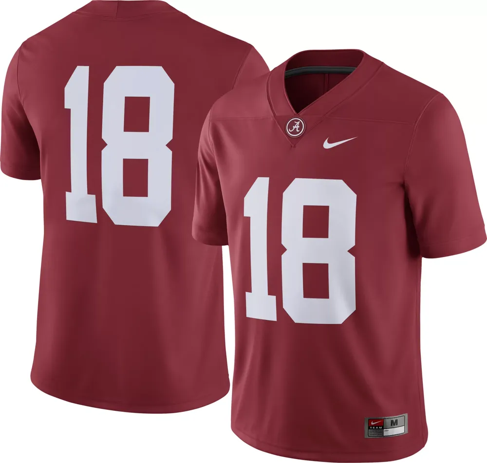 Nike Men's Alabama Crimson Tide #18 Dri-FIT Game Football Jersey