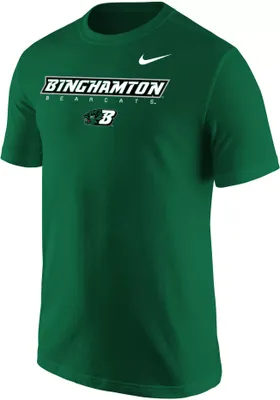 Nike Men's Binghamton Bearcats Green Core Cotton Graphic T-Shirt