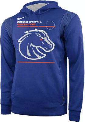 Nike Men's Boise State Broncos Blue Therma Performance Pullover Hoodie