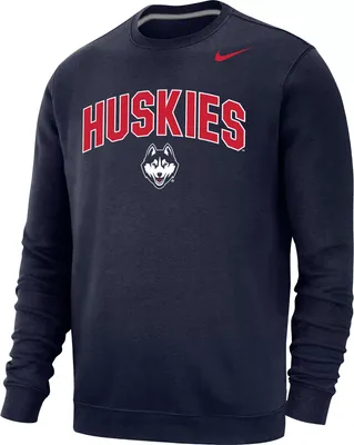 Nike Men's UConn Huskies Blue Club Fleece Crew Neck Sweatshirt