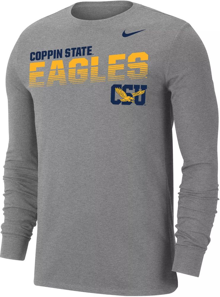 Dick's Sporting Goods Nike Men's Coppin State Eagles Grey Dri-FIT Cotton  Long Sleeve T-Shirt