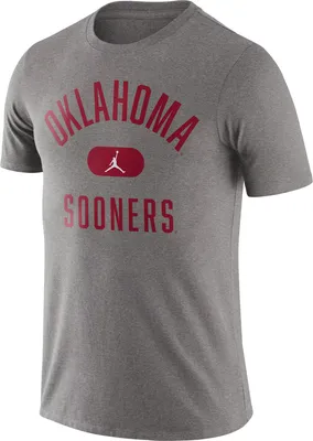 Jordan Men's Oklahoma Sooners Grey Basketball Team Arch T-Shirt