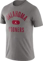 Jordan Men's Oklahoma Sooners Grey Basketball Team Arch T-Shirt