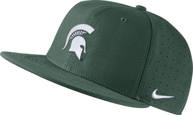 Nike Men's Michigan State Spartans Green Aerobill Swoosh Flex Classic99 Football Sideline Hat, Medium/Large