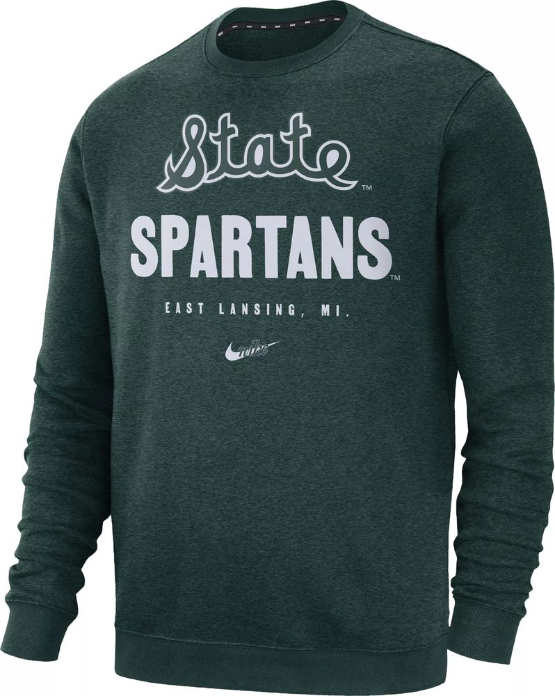 Dick's Sporting Goods Nike Men's Michigan State Spartans Green Vault Logo  Club Fleece Crew Neck Sweatshirt | Dullest Town Center