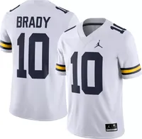 Jordan Men's Michigan Wolverines Tom Brady #12 Dri-FIT Game Football White Jersey