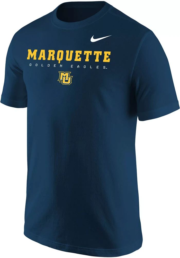 Nike Men's Marquette Golden Eagles Blue Core Cotton Graphic T-Shirt