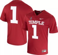 Nike Men's Temple Owls #1 Cherry Untouchable Game Football Jersey