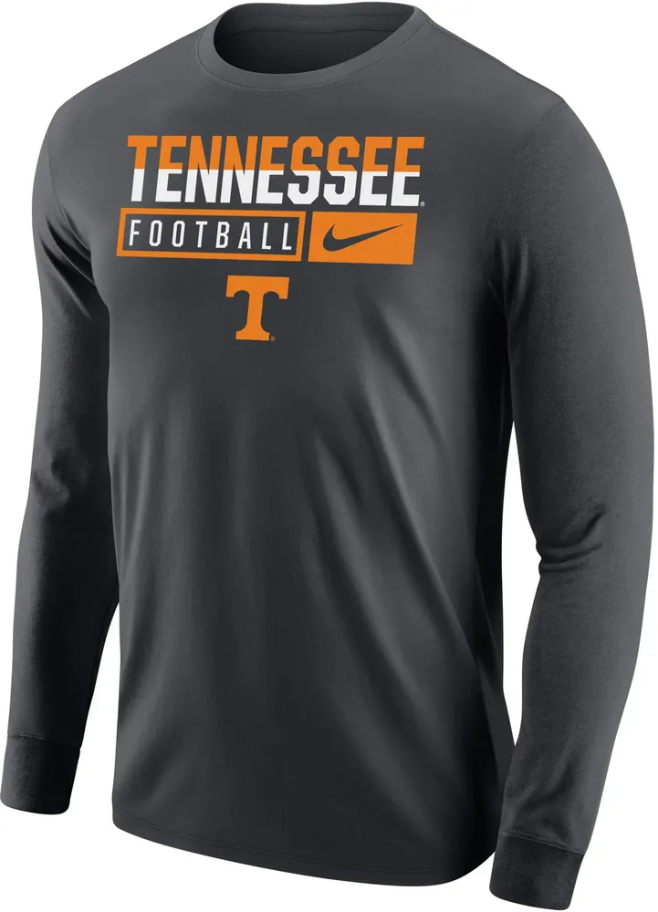 Nike Men's Tennessee Volunteers Grey Football Core Cotton Long Sleeve T-Shirt