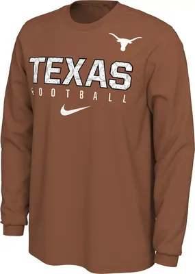 Nike Men's Texas Longhorns Burnt Orange Cotton Football Long Sleeve T-Shirt