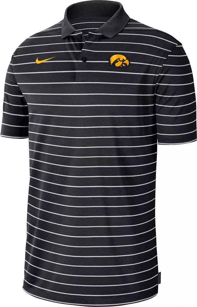 Nike Men's Iowa Hawkeyes Black Football Sideline Victory Dri-FIT Polo