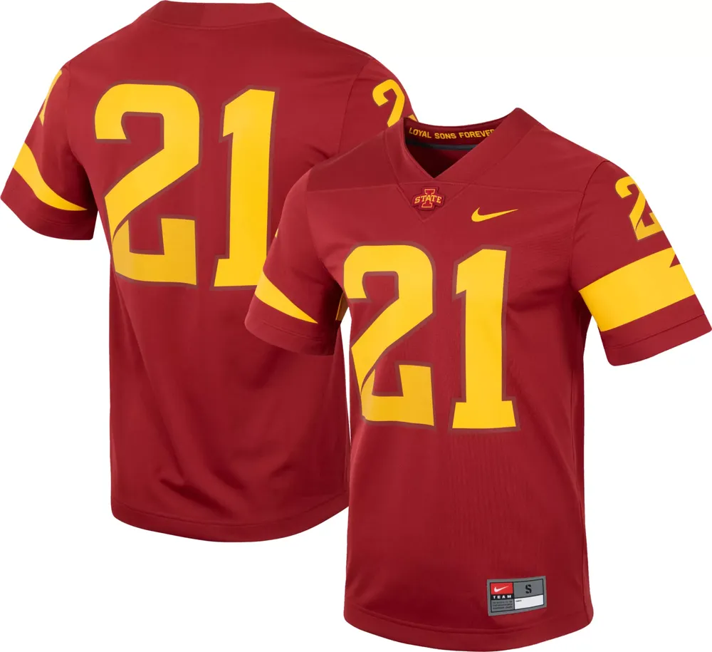 Nike Men's Iowa State Cyclones #21 Cardinal Untouchable Game Football Jersey