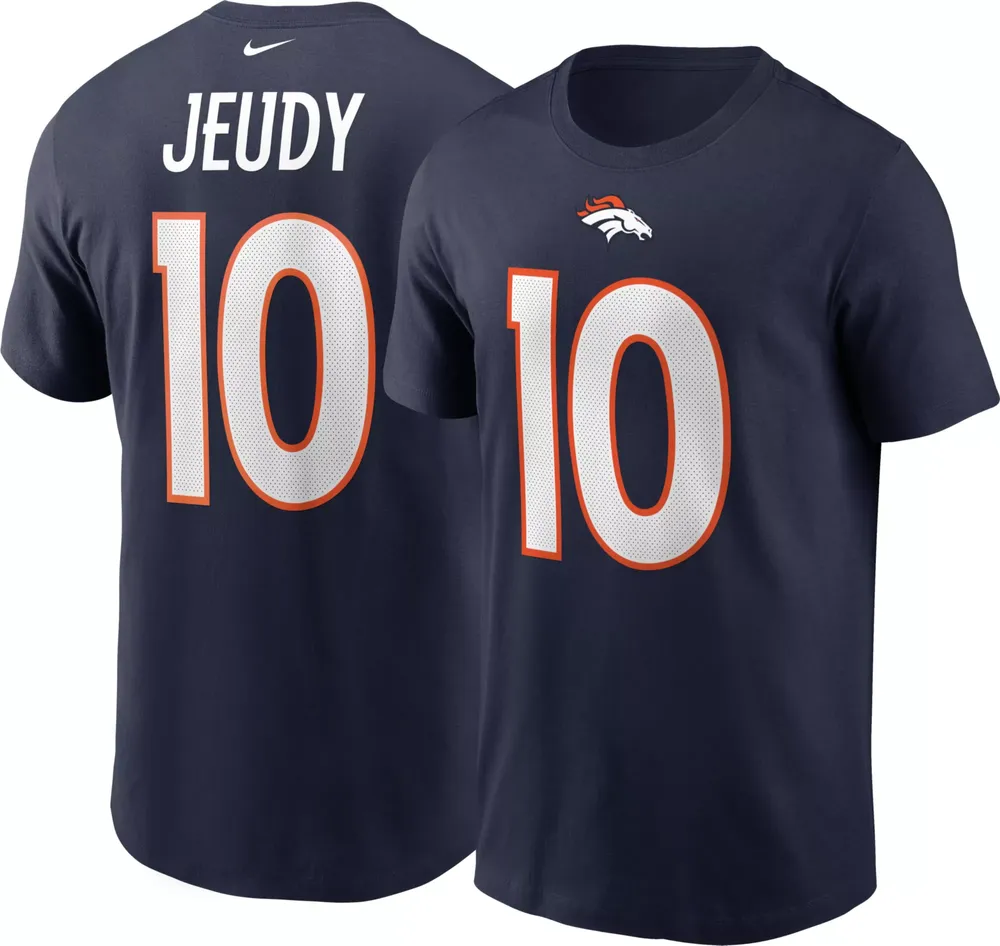 Nike Men's Denver Broncos Jerry Jeudy #10 Navy T-Shirt