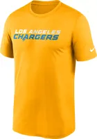 Nike Men's Los Angeles Chargers Legend Wordmark Gold Performance T-Shirt