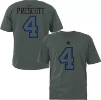 Nike Men's Dallas Cowboys Dak Prescott #4 Logo Anthracite T-Shirt