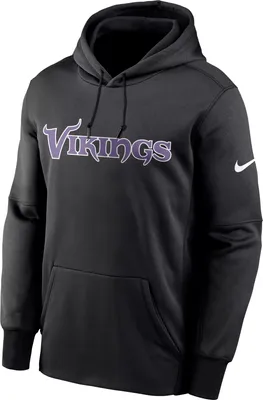 Nike Men's Minnesota Vikings Wordmark Therma-FIT Black Hoodie